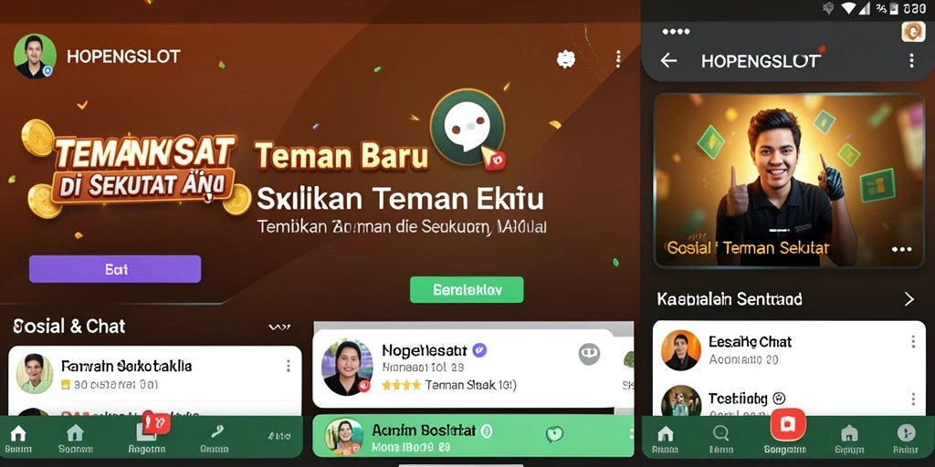 Tampilan antarmuka HOPENGSLOT untuk menemukan teman baru.
