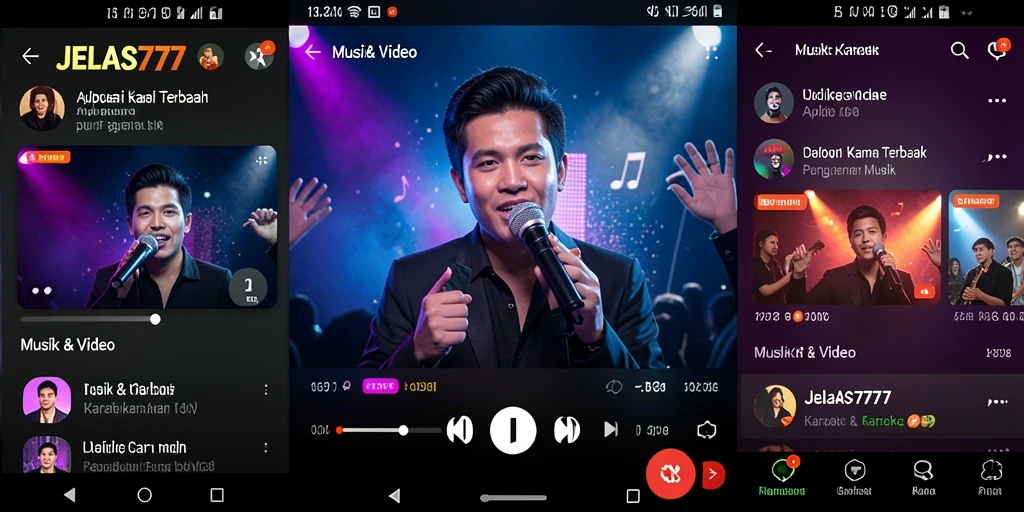 Tampilan antarmuka <strong>JELAS777</strong> yang menarik untuk pengalaman Karaoke.