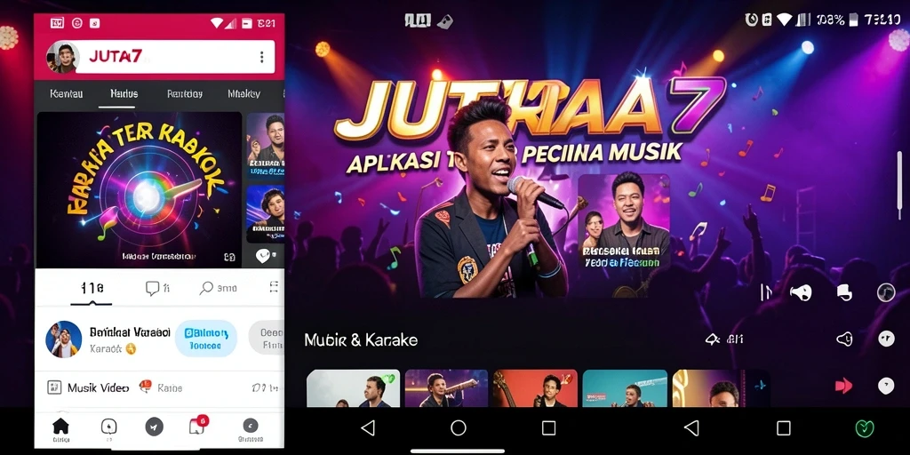 Antarmuka JUTA7 yang modern dan fungsi Karaoke yang memukau.